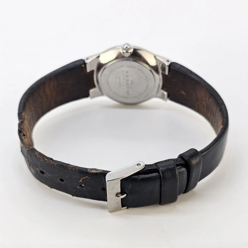 Skagen Women's Watch 28MM Cream Dial Brown Leather Bands NEW Battery READ
